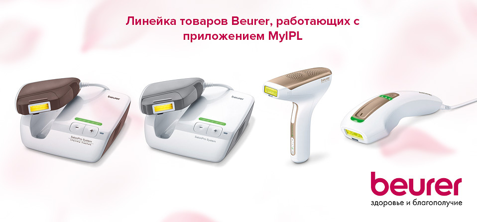 Линейка товаров Beurer, работающих с приложением MyIPL Линейка товаров Beurer, работающих с приложением MyIPL