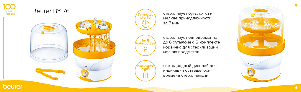 Обзор стерилизатора для бутылочек Beurer BY 76