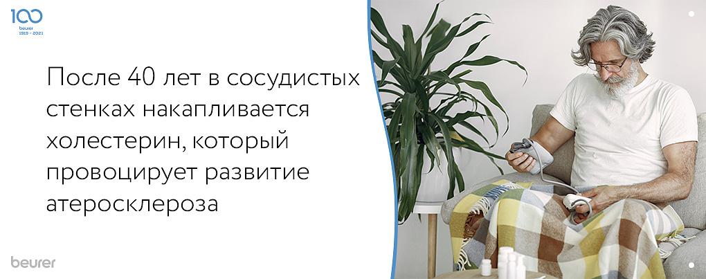 После 40 лет в сосудистых стенках накапливается холестерин, который провоцирует развитие атеросклероза 