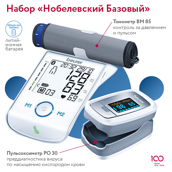 Набор "Нобелевский Базовый" - пульсоксиметр + тонометр