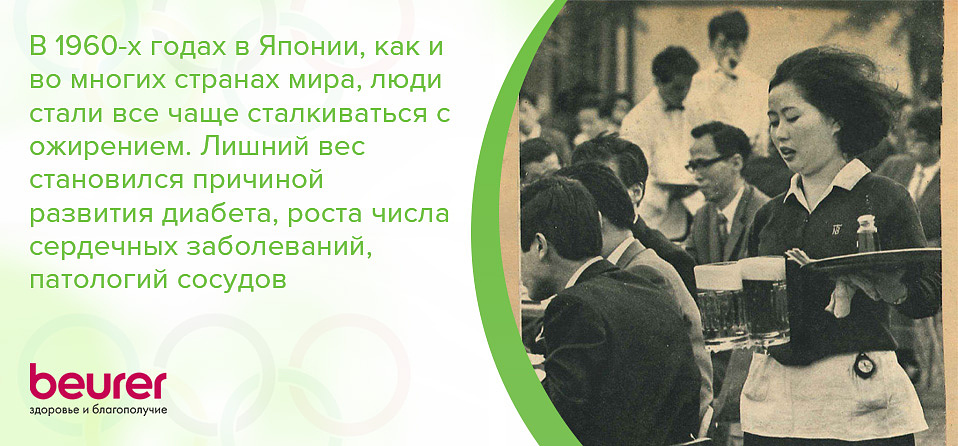 В 1960-х годах в Японии, как и во многих странах мира, люди стали все чаще сталкиваться с ожирением. Лишний вес становился причиной развития диабета, роста числа сердечных заболеваний, патологий сосудов