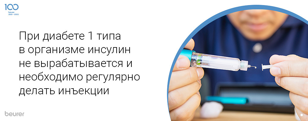 При диабете 1 типа в организме инсулин не вырабатывается и необходимо регулярно делать инъекции При диабете 1 типа в организме инсулин не вырабатывается и необходимо регулярно делать инъекции