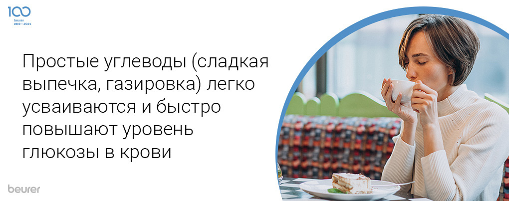 Простые углеводы (сладкая выпечка, газировка) легко усваиваются и быстро повышают уровень глюкозы в крови