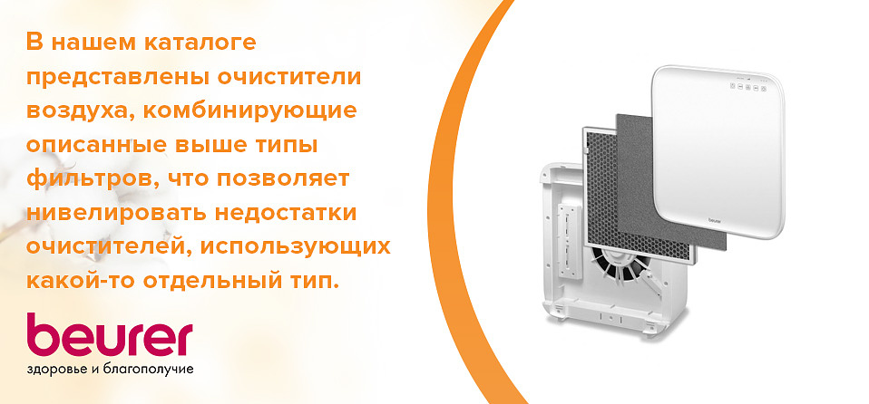 В нашем каталоге представлены очистители воздуха, комбинирующие описанные выше типы фильтров, что позволяет нивелировать недостатки очистителей, использующих какой-то отдельный тип. В нашем каталоге представлены очистители воздуха, комбинирующие описанные выше типы фильтров, что позволяет нивелировать недостатки очистителей, использующих какой-то отдельный тип.