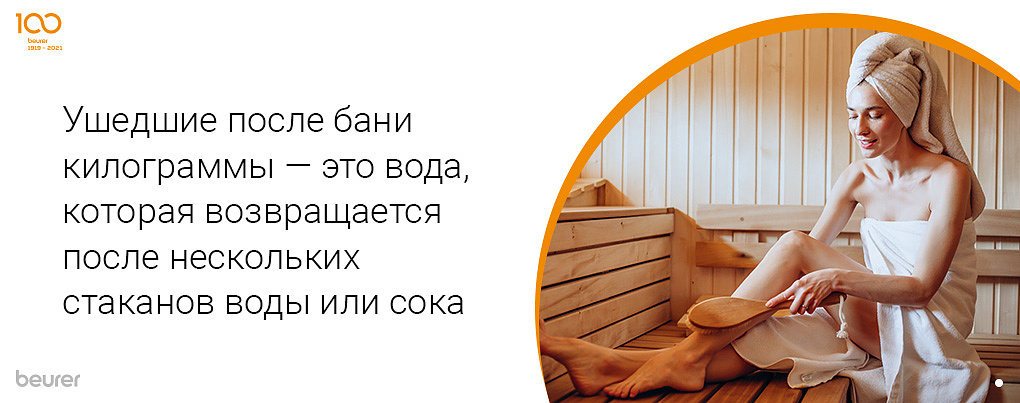 Ушедшие после бани килограммы - это вода, которая вернется с парой стаканов сока