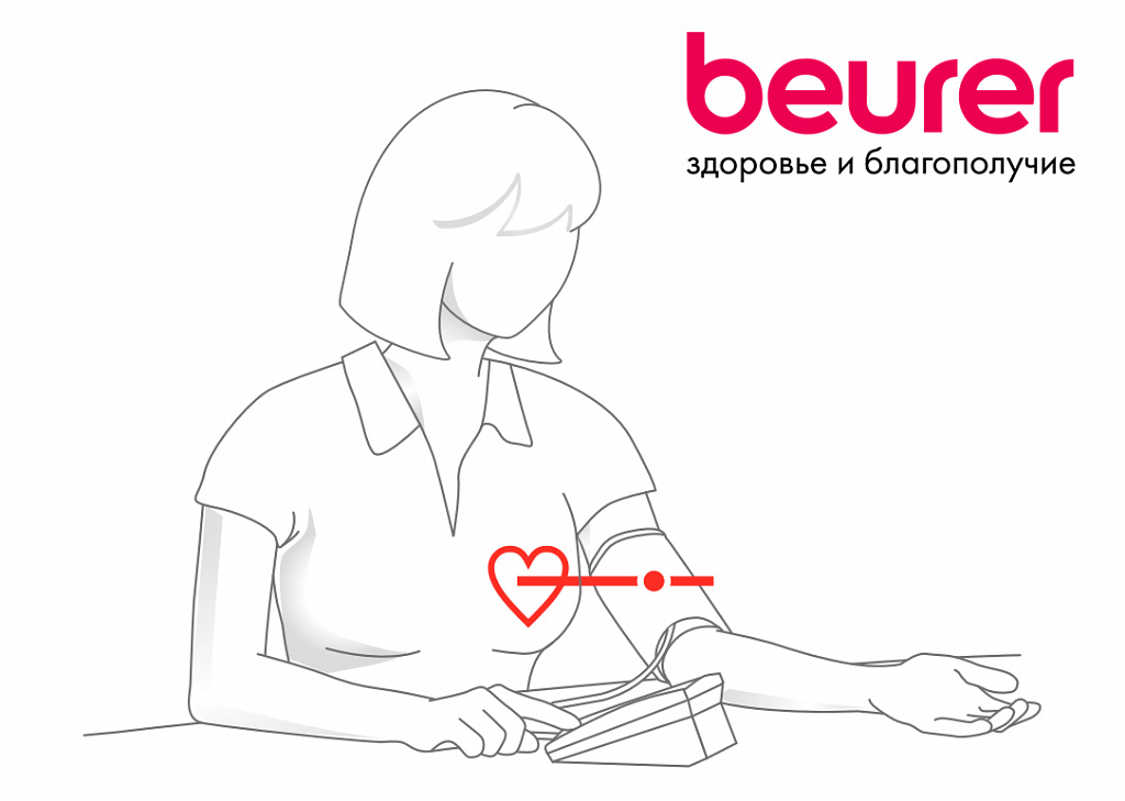 Правильное использование запястного тонометра: рекомендуется держать прибр на уровне сердца