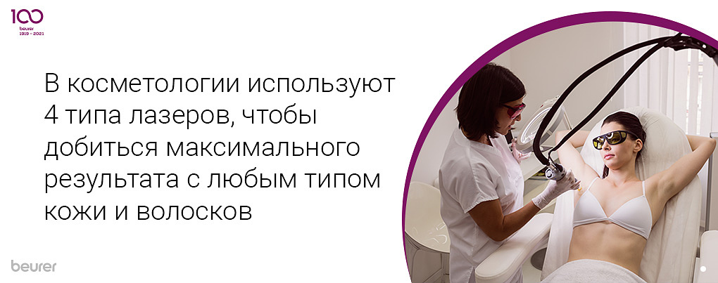 В косметологии используют 4 типа лазеров, чтобы добиться максимального результата